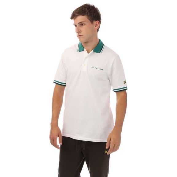 Lyle & Scott Mens Embroidered Logo Tipped Polo Shirt