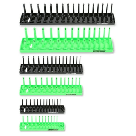 UPC: 0076812222336 | OEMTOOLS 22233 6 Piece SAE and Metric Socket Tray Set (Black and Green)