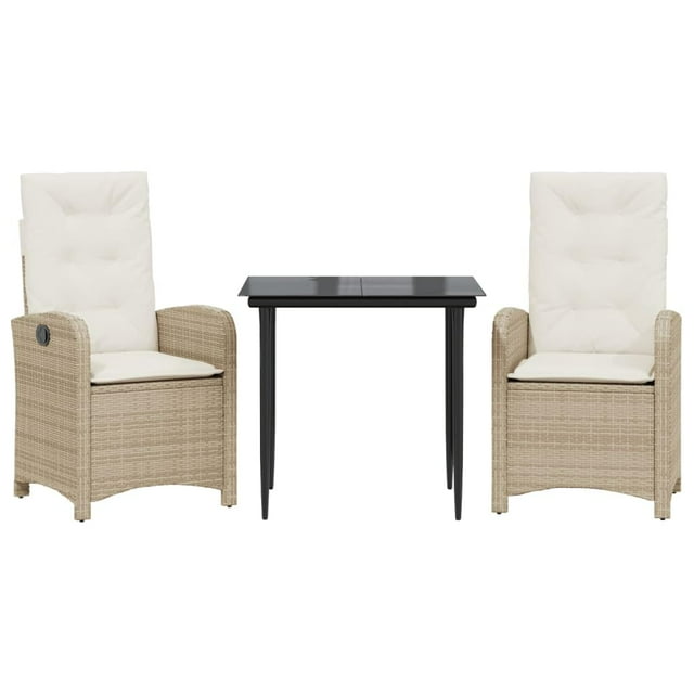 Juego de comedor para patio Casafoyer Beige de ratán sintético 3 piezas