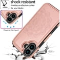 thumbnail image 4 of Phone Cases Design for iP16 Plus Flip Folio Wallet Case with Credit Card Holder Slot PU Leather Cover Durable Kickstand Protective Covers for Women Men Girls 6.7 inch Rose Gold, 4 of 14