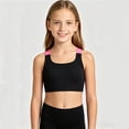 thumbnail image 2 of WUANDIXFA Little Girl Bras Cute Soft Comfortable Stylish Color Blocked Yoga Sports Bra Top for Girls Teens Girl Bras,Black,5-6 Years, 2 of 7