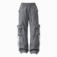 thumbnail image 5 of CQONEPT Cargo Pants for Women High Waist Baggy Casual Baggy Comfy Parachute Trousers Loose Fit Y2k Streetwear Hiking Pant with Pockets S, 5 of 7