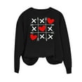 thumbnail image 5 of Lcziwo Heart Sweatshirts for Women Cute Love Graphic Casual Shirts Long Sleeve Crewneck Pullover Trendy Clothes Black,M, 5 of 6