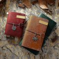 thumbnail image 4 of 100% Genuine Leather Traveler's Notebook Travel Diary Journal Vintage Handmade Cowhide Gift, 4 of 5