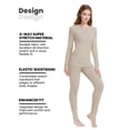 thumbnail image 3 of Woolcano Women's 100% Merino Wool Thermal Base Layer Set, Long Johns for Skiing, Hiking, Travel and Cold Weather Activities, 3 of 6
