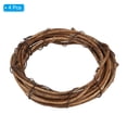 thumbnail image 3 of Anillos de atrapasueños de mimbre de 3 pulgadas de Uxcell, 4 piezas de corona de vid redonda de Navidad, aro floral de macramé, marrón, 3 of 7