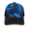 thumbnail image 3 of Naloa Ice Blue Fire Wolf Adult adjustable Print Baseball Hat, Patchwork curved brim baseball capfor Men and Women, One Size, 3 of 5