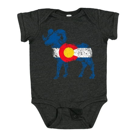 

Inktastic Colorado Flag in Bighorn Sheep Silhouette Distressed Gift Baby Boy or Baby Girl Bodysuit