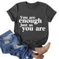 thumbnail image 2 of B91xZ Womens Tops Plus Size Short Sleeve Tee Shirts V Neck Basic Comfy Tunic Tops,Gray S, 2 of 2