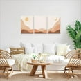 thumbnail image 2 of Boho Wall Art Set of 3, Framed Canvas Wall Art Sun Moon Rising on the Mountain Geometric Nature Illustrations Line Art Wall, Mid-Century Modern Prints, Office, 12"x16" Watercolor, 2 of 6