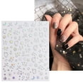 thumbnail image 5 of 12 Sheets Multicolor Nails Decals Stylish Nails Art for Festive Event and Travel Practical and Fit Different Nails Type, 5 of 8