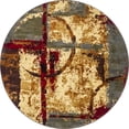 thumbnail image 1 of Unique Loom Tapis de Barista Géométrique 6' x 6' Rond Multi/Beige, 1 of 2
