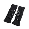 thumbnail image 1 of Guantes largos para mujer con orificio para el pulgar, 3 hebillas, decoración, elegantes guantes sin dedos para fiesta de Cosplay, color negro, 1 of 5