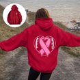thumbnail image 5 of GEWSEY Women Hoodies Cancer Awareness Fall Sweatshirts for Women 2025 Y2k Fall Winter Oversized Hoodie with Pockets (Red, XL), 5 of 8