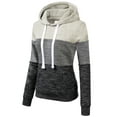 thumbnail image 2 of Doublju Women's 3 Block Lightweight Pullover Hoodie Sweatshirt with Plus Size, 2 of 3