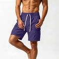 thumbnail image 7 of EOYWHK Mens Work Shorts with Pockets Elastic Waist Stretchy Work Shorts for Men Soft Lightweight Breathable for Casual Lounge Home Purple, Size L, 7 of 7