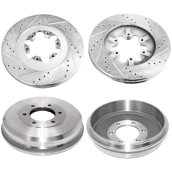 Detroit Axle - 4PC Front Brake Rotors and Rear Brake Drums for 2009-2012 Chevy Colorado / GMC Canyon - S-55162 & DR-80120