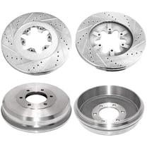 Detroit Axle - 4PC Front Brake Rotors and Rear Brake Drums for 2009-2012 Chevy Colorado / GMC Canyon - S-55162 & DR-80120