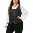 thumbnail image 2 of DARING DIVA Women's Plus Size Sleeveless Jacquard Vest 1X Black, 2 of 6