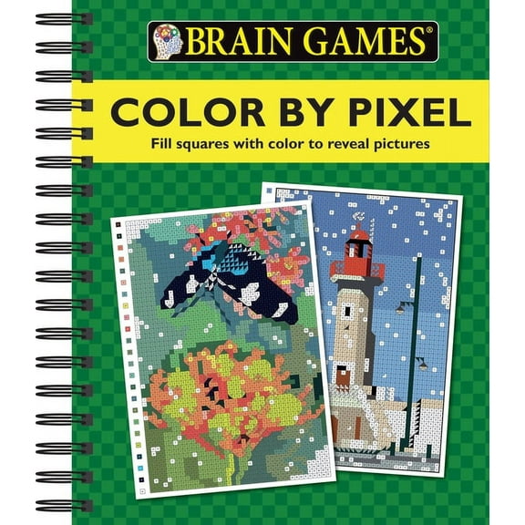 Brain Games Brain Games - Color by Pixel, (Spiral-Bound)