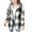 Black, variant on Girls Flannel Plaid Jacket Fuzzy Sherpe Lined Hoodie Coat Lightweight Button Down Zipper Shackets Kids Cozy Outwear