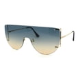 thumbnail image 3 of Lunettes de Soleil Minimalistes Sans Monture à Lentille Mono Premium Qualité Optique Or Vert Jaune, 3 of 4