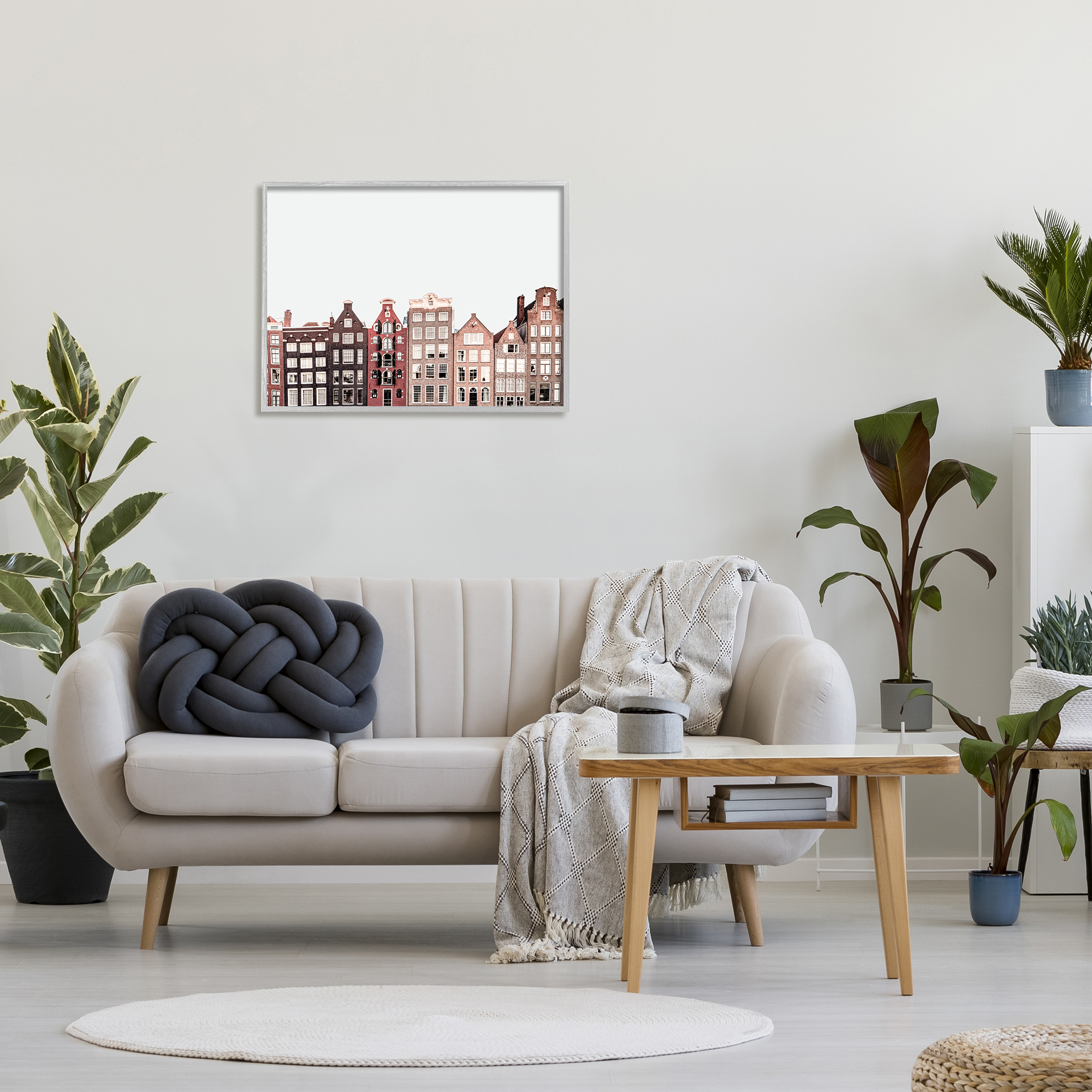 Stupell Industries Cityscape Houses Architecture Travel & Places Photography Gray Framed Art Print Wall Art, 30 x 24