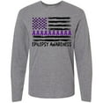 thumbnail image 3 of Inktastic Epilepsy Awareness Purple Ribbons and Flag Long Sleeve T-Shirt, 3 of 5