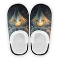 thumbnail image 2 of Women's Men's Slippers, Non-Slip Travel Unisex Fleece House Shoes A Fierce Eagle, 2 of 7