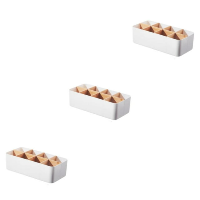 bedienty Storage Basket Ladder Layered Large Capacity Strong Practicality Wide Application Plastic Storage Box Organizers Storage white Rectangular 8-cell 3Set