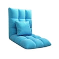 thumbnail image 1 of Silla de piso plegable ergonómica con respaldo para sala de estar, oficina en casa Azul, 1 of 9