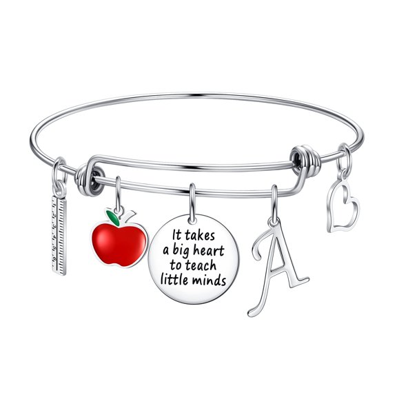 TINGN Teacher Gifts for Women Teacher Bracelet End of Year Teacher Christmas Gifts It Takes a Big Heart to Teach Little Minds Best Teacher Gifts