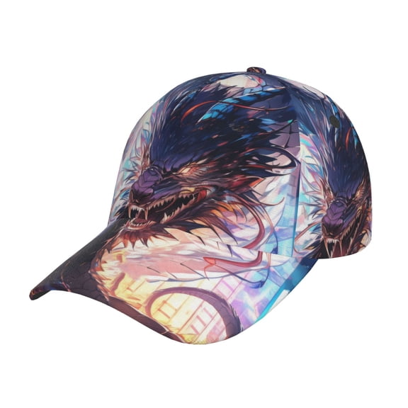 Kdxio Unisex Urban Style Colorful Dragon Pattern Baseball Cap Unisex Washed Classic Adjustable Hat
