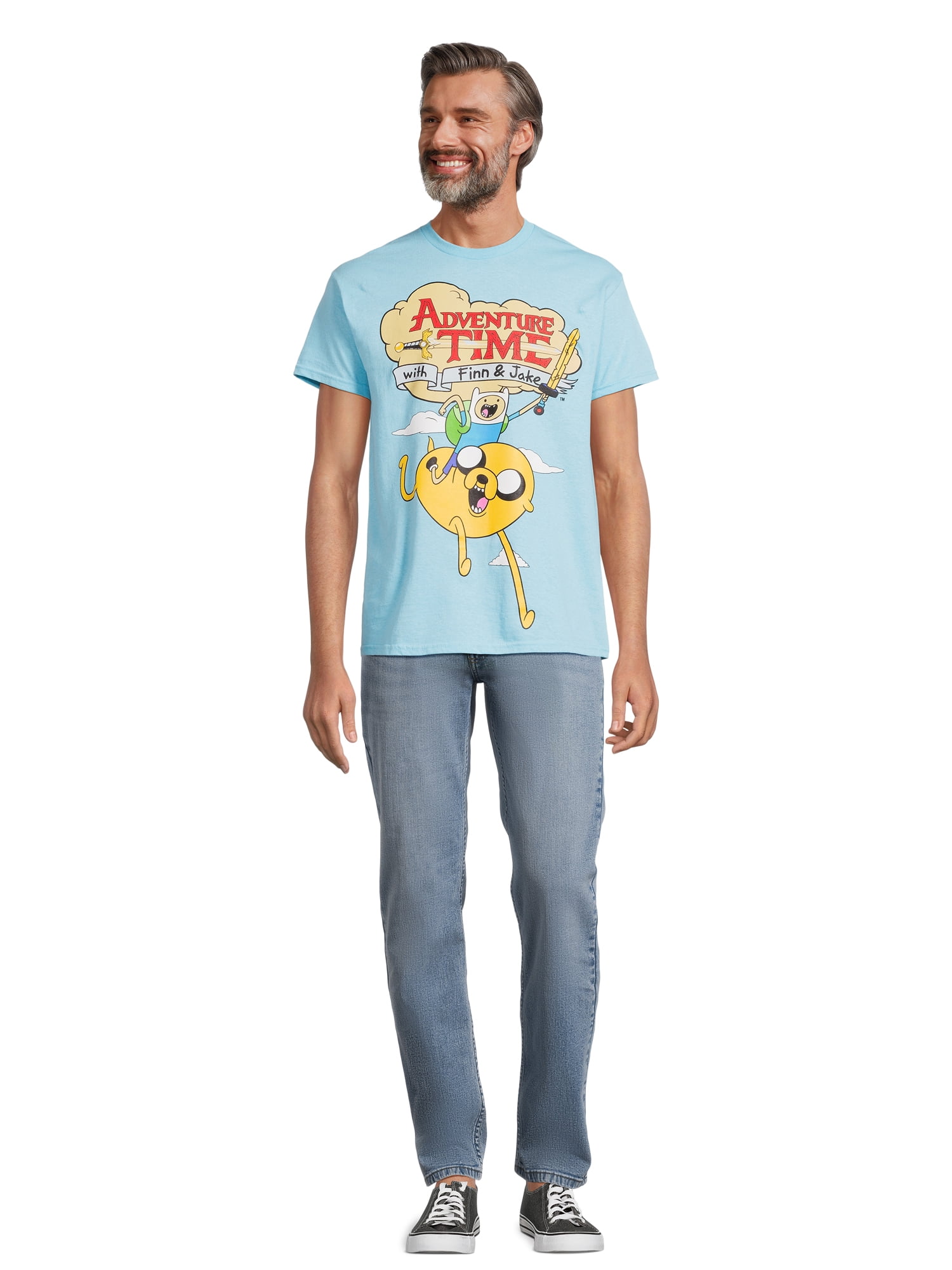 Adventure Time Men's Frolic Cotton Graphic Tee with Short Sleeves, Sizes S-XXXL