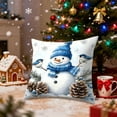 thumbnail image 4 of Christmas Decorative Pillow Covers 18x18" Christmas Patterns Pillowcase Vintage Watercolor Blue Printed Home Decors Cushion Cover Christmas for Couch Sofa Bed Home Decors Cushion Covers, 4 of 7
