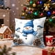 thumbnail image 4 of Uuiauoio Christmas Holiday Pillow Covers Linen Cushion Cases Santa Snowman Reindeer Pattern Decorative Throw Pillow for Sofa Bed Living Room Home Decor Festive Seasonal Accent, 4 of 6