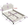 thumbnail image 2 of Queen Size Wooden Platform Bed Frame with Fabric Upholstered Headboard, Beige, 2 of 8