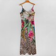 thumbnail image 5 of Tropical Flowers Leopard Print Fabric Sleeveless Dress Loose Women's Dress Dresses Luxury Evening Dresses, 5 of 9