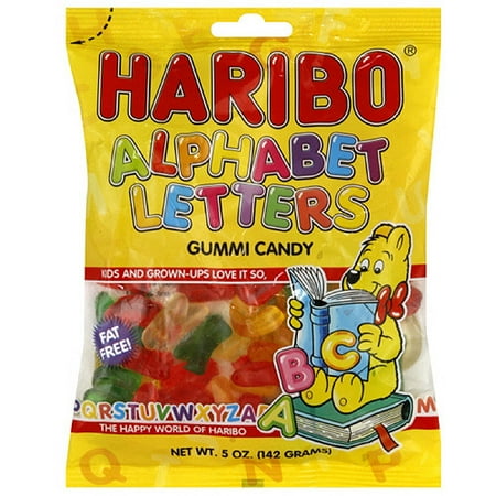 HARIBO Lettres Alpha Fruits gélifiés, 5 oz (paquet de 12)