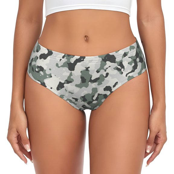 Women Bikini Underwear Print Camouflage Pattern Ladies Panties Hipster Briefs Undies X-Small