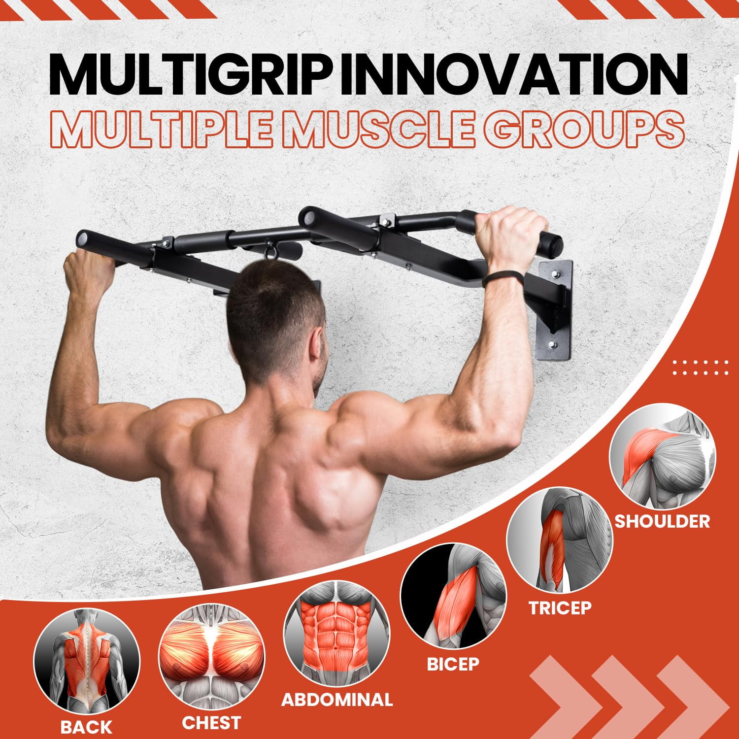 Yes4All Wall Mounted Pull Up Bar, Steel 16 & 24 in