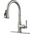 thumbnail image 1 of Kitchen Faucet with Pull Down Sprayer Modes  Stainless Steel High Arc Vintage Kitchen Sink Faucets  Single Handle Pull Out Faucet for Farmhouse Camper Rv Bar  for or Hole  Matte, 1 of 6