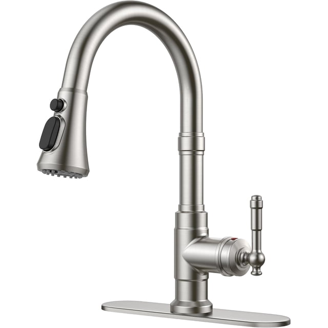 Kitchen Faucet with Pull Down Sprayer Modes Stainless Steel High Arc Vintage Kitchen Sink Faucets Single Handle Pull Out Faucet for Farmhouse Camper Rv Bar for or Hole Matte