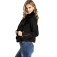 thumbnail image 2 of Haute Monde Women's Juniors Casual Faux Suede Moto Jacket (Fur- Black, Small), 2 of 4