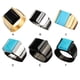 thumbnail image 5 of Anillo de acero de titanio, joyería de acero inoxidable Artificial Rectangular, piedra de dedo de acero, ónices, regalos de personalidad de Ropa, zapatos y accesorios Miscelánea Acero Turquesa Qarigey AP015066-04, 5 of 6