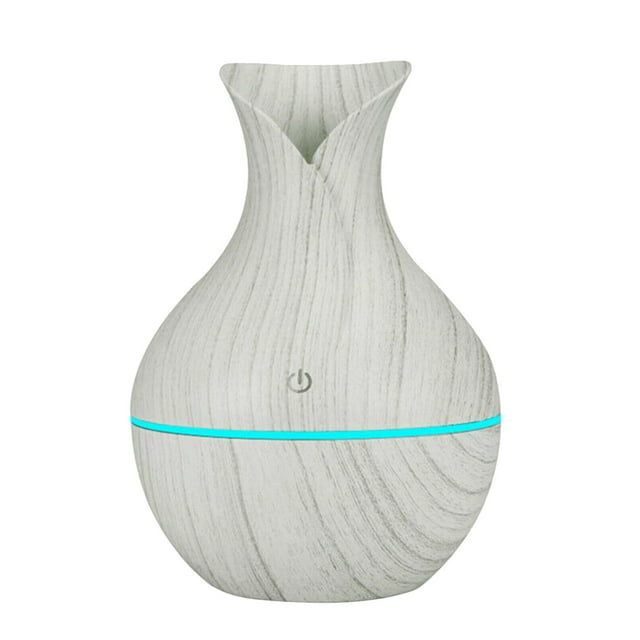Aromatherapy Diffuser with Essential Oils 130Ml Led Essential Oil Diffuser Humidifier Aromatherapy Wood Grain Vase Aroma Humidifier with Essential Oil Diffuser