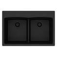 thumbnail image 3 of Elkay ELGDLB3322BK0 Quartz Classic 33 x 22 x 10" 2-Bowl Top Mount Kitchen Sink with Aqua Divide, Black, 3 of 3