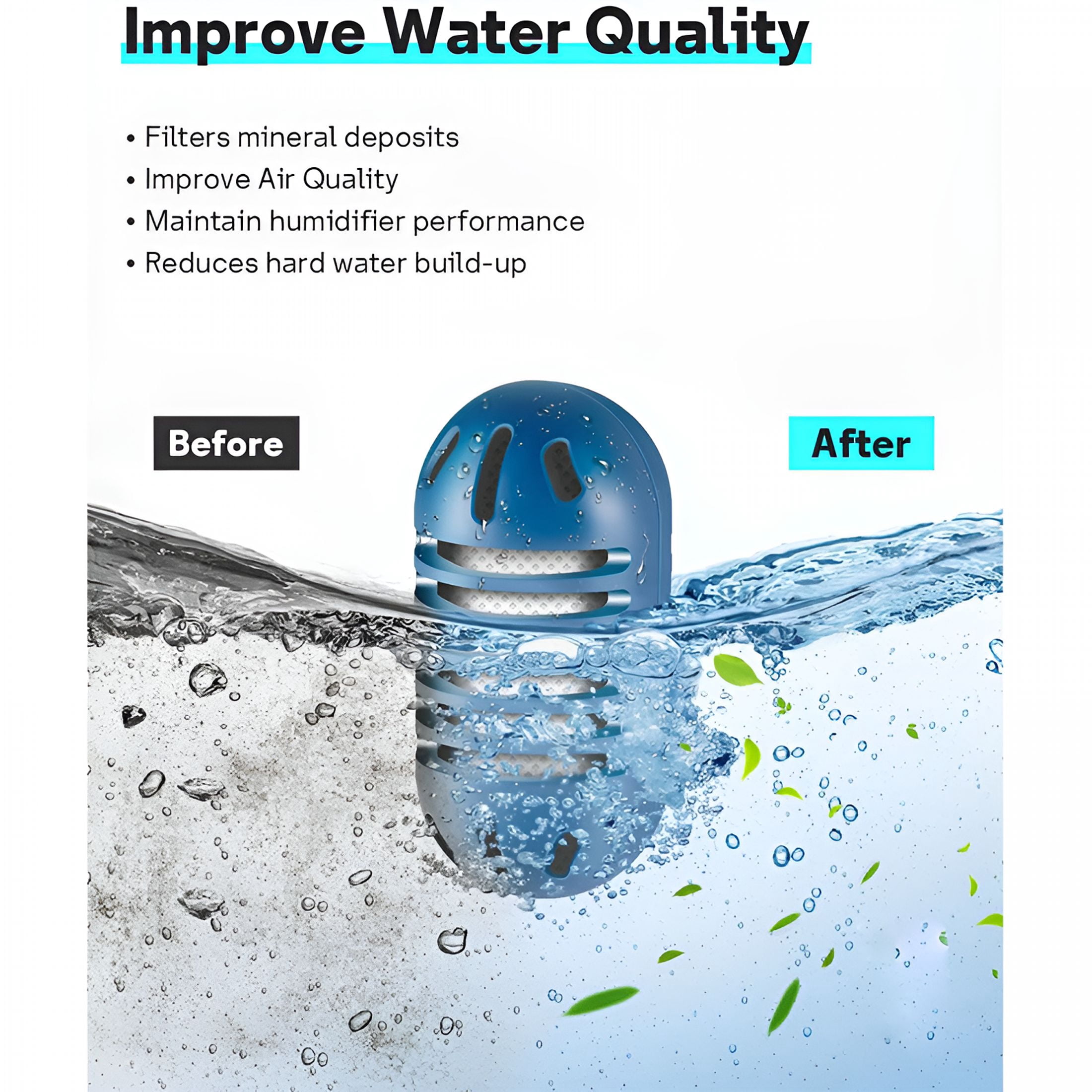 HIBIBUD 2026 New Demineralization Cartridge Compatible with Ultrasonic Humidifiers, 20 Pack Humidifier Filter Replacements, Purifies Water, Filters Mineral Deposits