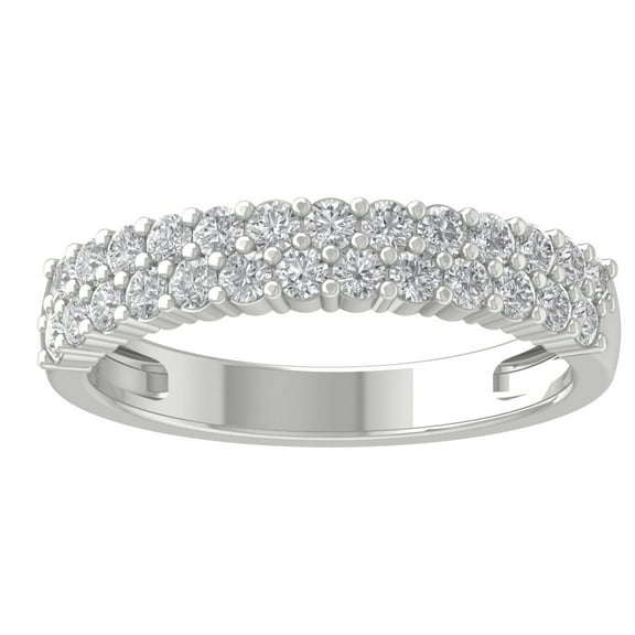 Araiya Sterling Silver Diamond Half Eternity Band Ring for Women (1 cttw, I-J Color, I2-I3 Clarity), Size 7