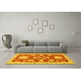 thumbnail image 3 of Ahgly Company Machine Washable Indoor Round Oriental Yellow Traditional Area Rugs, 4' Round, 3 of 4